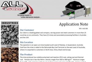 Coal MV Application Note AllScan Coal at Realtime Instruments